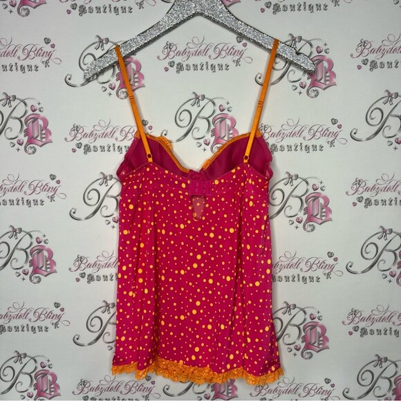 Victoria secret babydoll sexy little things 2000s vintage pink orange polkadot - Picture 2 of 12